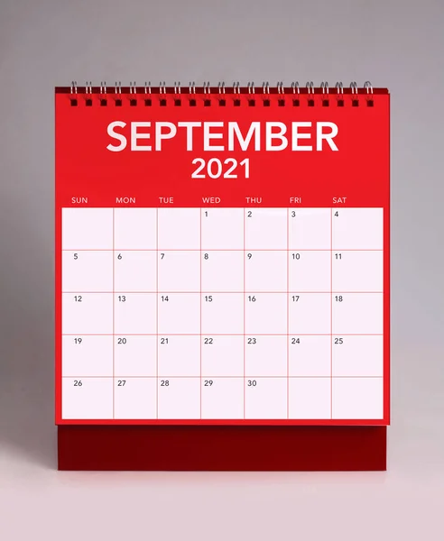 简单的9月工作日程202 — 图库照片