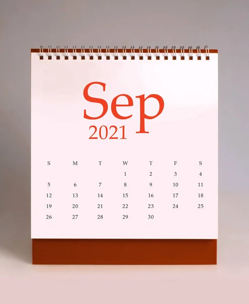 Calendário Mesa Simples Para Setembro 202 — Fotografia de Stock