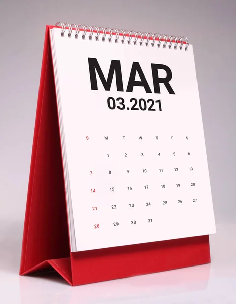 Einfacher Schreibtischkalender Für März 202 — Stockfoto