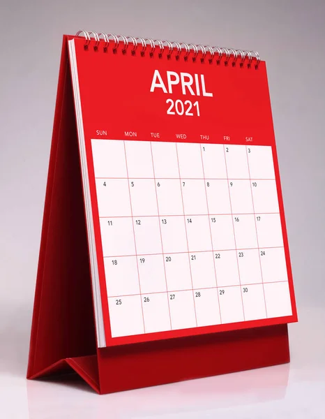 Calendar Birou Simplu Pentru Aprilie 2021 — Fotografie, imagine de stoc