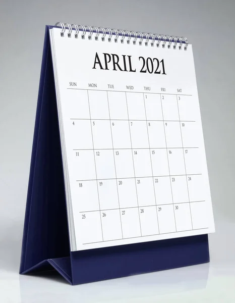 Calendário Mesa Simples Para Abril 2021 — Fotografia de Stock