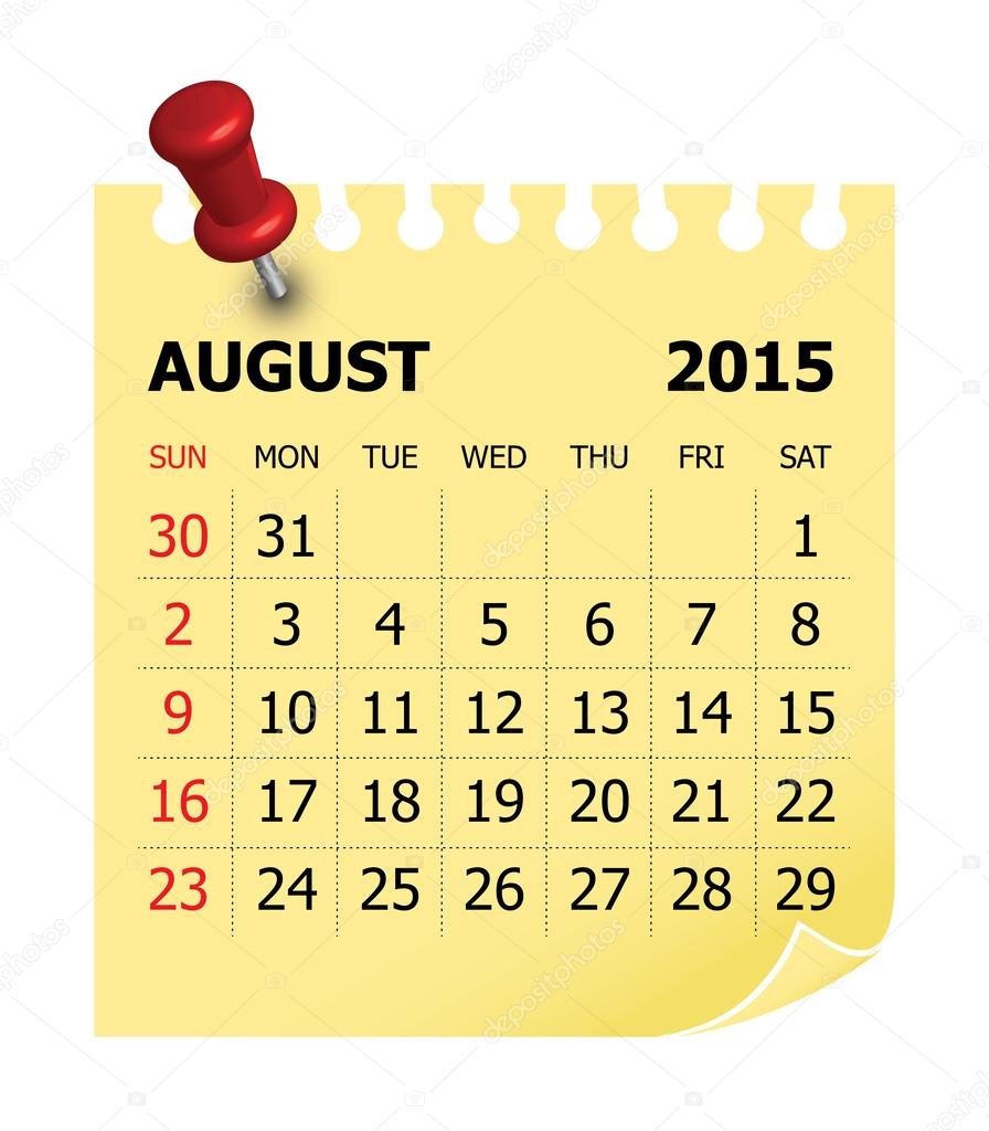 15 Calendar August Stock Vector Image By C Dolphfynlow
