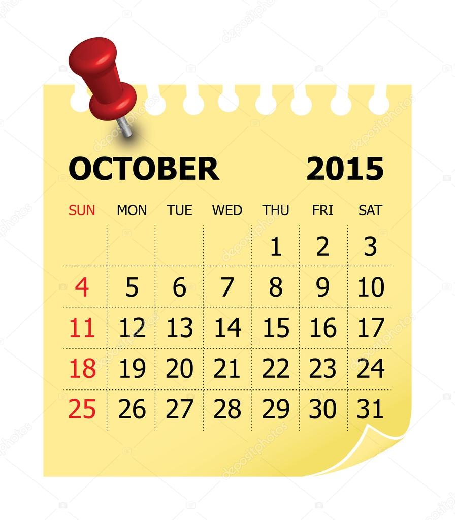 15 Calendar October Stock Vector Image By C Dolphfynlow