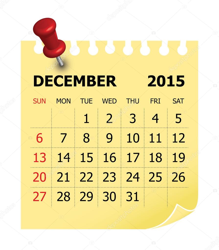 2015 Calendar- December