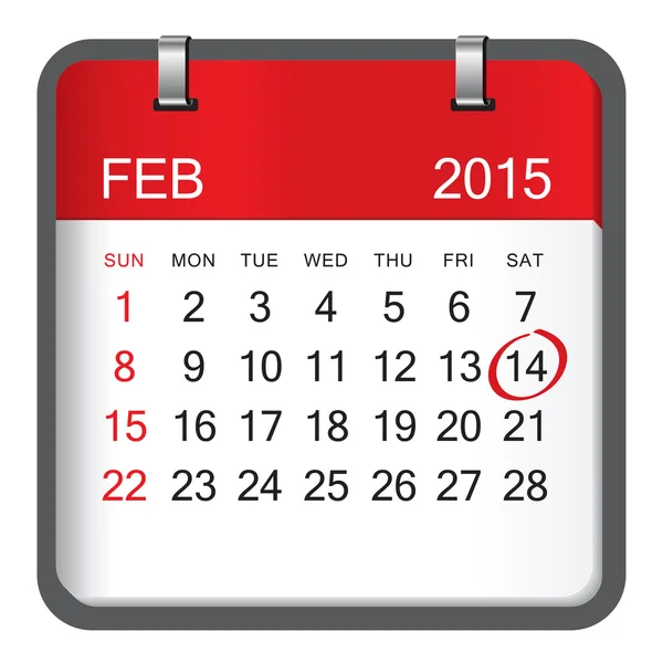 Valentinstag-Kalender — Stockvektor