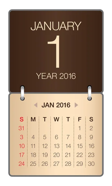 2016. kalendář leden — Stockový vektor