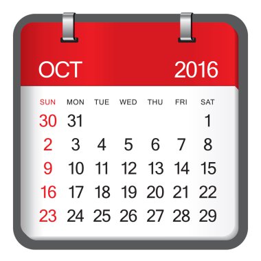 2016 takvim-Ekim