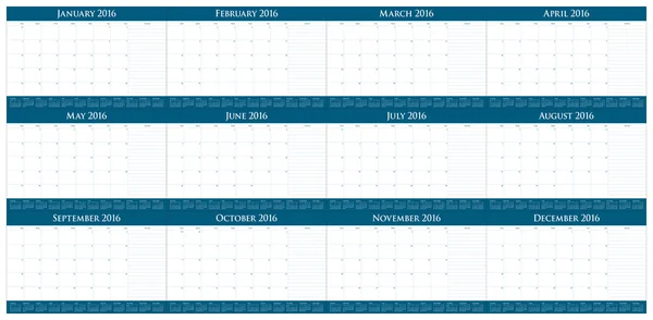 Calendrier de table simple 2016 — Image vectorielle