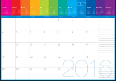 2016 tablo takvim-Eylül