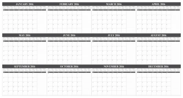 Tischkalender 2016 — Stockvektor