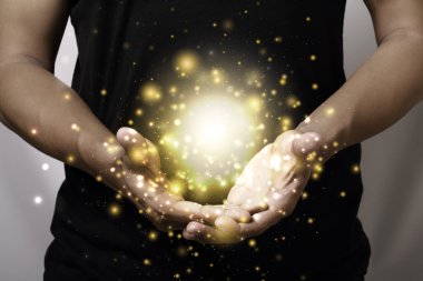 El ile soyut altın glitter