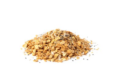 Beyaz arkaplanda yalıtılmış granola