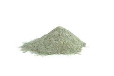 Beyaz arkaplanda mavi kozmetik kil izole.