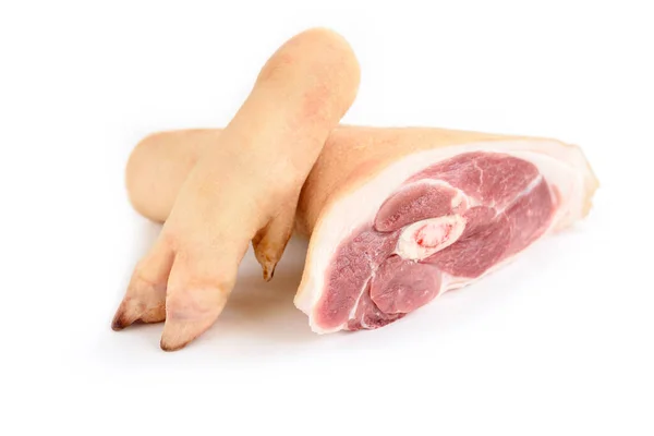 Raw Pork Feet Isolated White Background — Stock Photo, Image