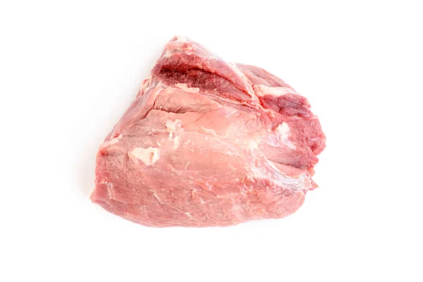 Carne Crua Porco Presunto Isolada Sobre Fundo Branco — Fotografia de Stock