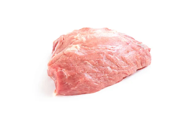 Rohes Schweinefleisch Schinken Isoliert Auf Weißem Hintergrund — Stockfoto