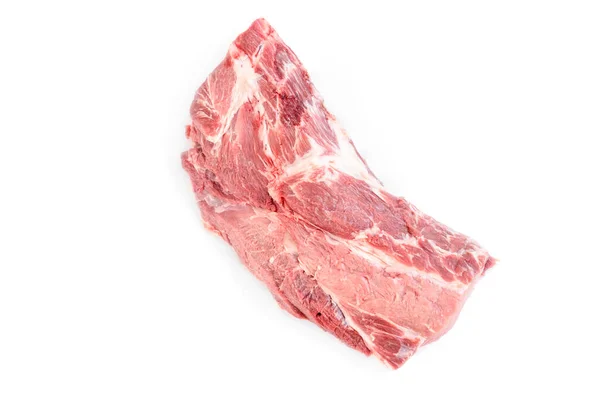 Raw Pork Neck Isolated White Background — Stock Photo, Image