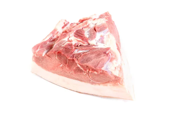 Carne Crua Porco Presunto Isolada Sobre Fundo Branco — Fotografia de Stock