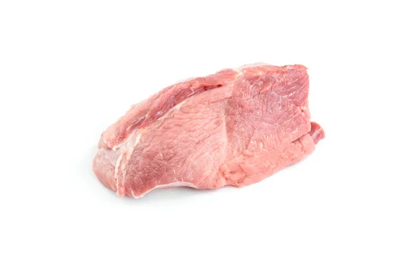 Carne Crua Porco Presunto Isolada Sobre Fundo Branco — Fotografia de Stock