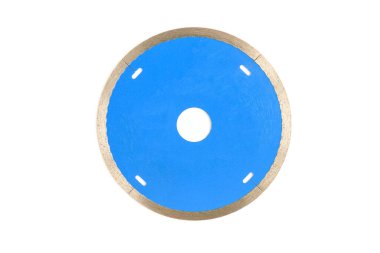Öğütücü için mavi disk beyaz arkaplanda izole edildi.