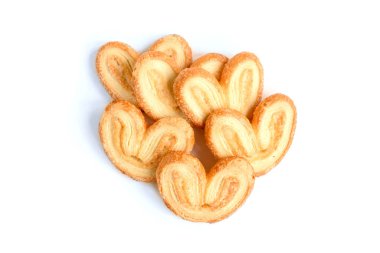 Kabarık pasta kulakları beyaz arkaplanda izole