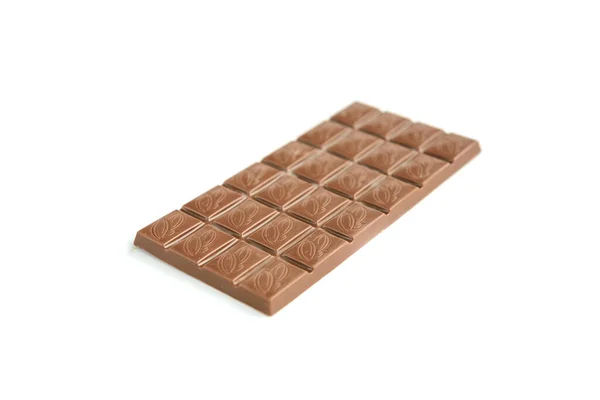 Morceaux Chocolat Lait Isolés Sur Fond Blanc — Photo