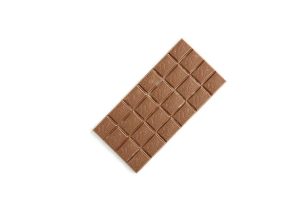 Piezas Chocolate Con Leche Aisladas Sobre Fondo Blanco — Foto de Stock