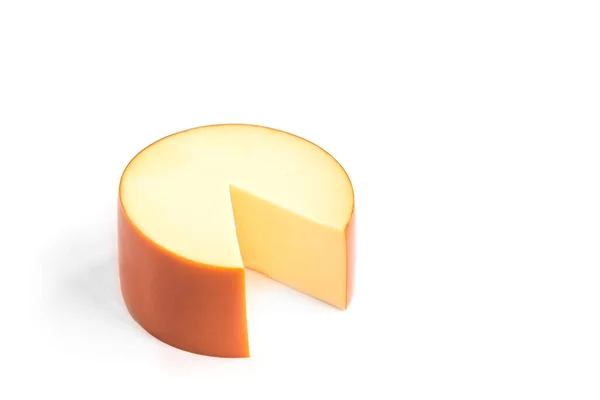 Geräucherter Käse Isoliert Auf Weißem Hintergrund — Stockfoto