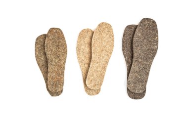 Sıcak ayakkabı tabanları beyaz arka planda izole..