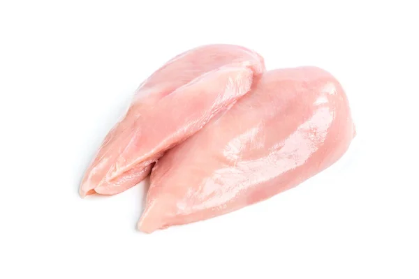 Peito Frango Cru Isolado Fundo Branco — Fotografia de Stock