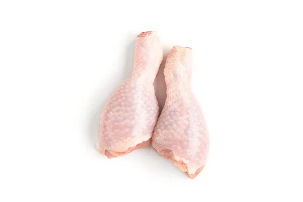 Ωμό Πόδι Κοτόπουλου Απομονωμένο Λευκό Φόντο — Φωτογραφία Αρχείου