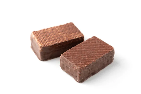 Oplatky Čokoládové Bonbóny Izolované Bílém Pozadí — Stock fotografie
