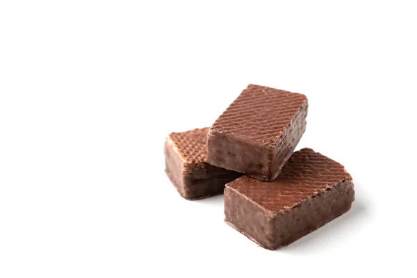 Oblea Chocolate Caramelo Aislado Sobre Fondo Blanco — Foto de Stock