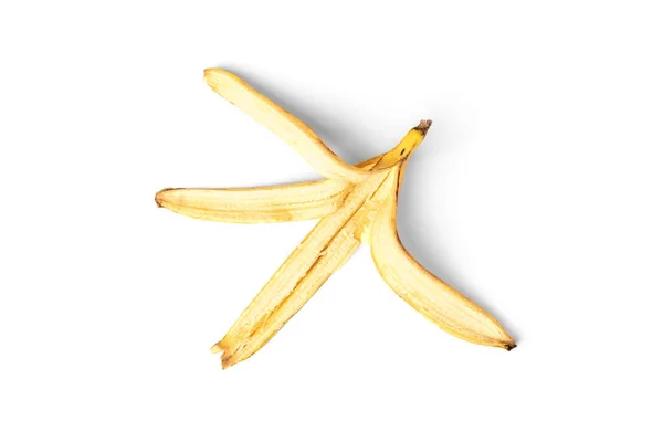 Cáscara Plátano Aislada Sobre Fondo Blanco —  Fotos de Stock