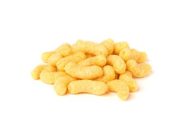 Beyaz arkaplanda izole mısır çubukları.