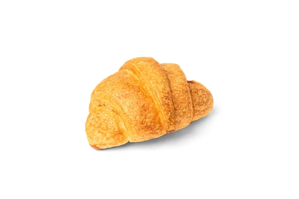 Croissant Com Leite Condensado Isolado Sobre Fundo Branco — Fotografia de Stock