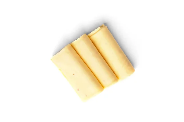 Sliced Cheese Isolated White Background — Stock Photo, Image