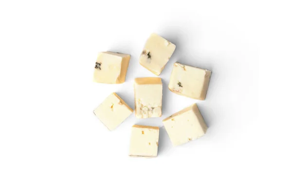 Käse Mit Schimmel Isoliert Auf Weißem Hintergrund — Stockfoto