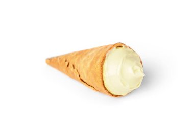 Dondurma beyaz arka planda izole edilmiş..