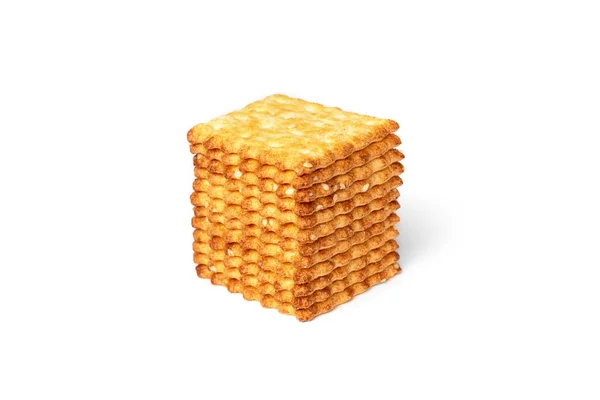 Cracker Cookies Izolované Bílém Pozadí — Stock fotografie