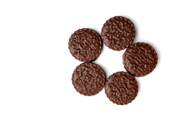 Galletas Chocolate Con Leche Condensada Hervida Aislada Sobre Fondo Blanco — Foto de Stock