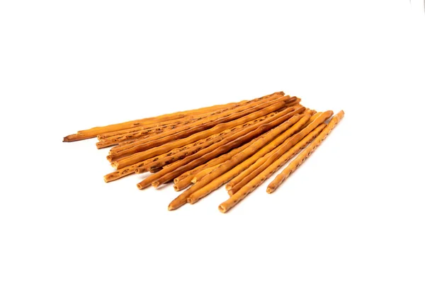 Kraker Pretzel Sticks Geïsoleerd Witte Achtergrond — Stockfoto