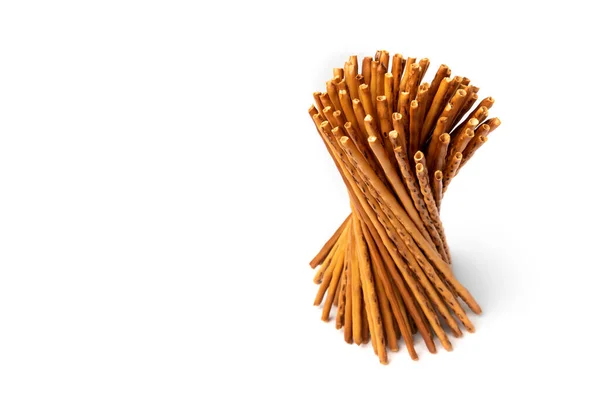 Cracker Pretzel Sticks Isolated White Background — Stock Photo, Image