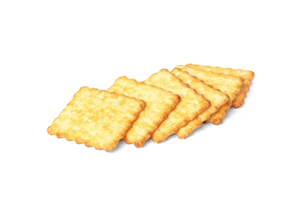 Cracker Cookies Isoliert Auf Weißem Hintergrund — Stockfoto