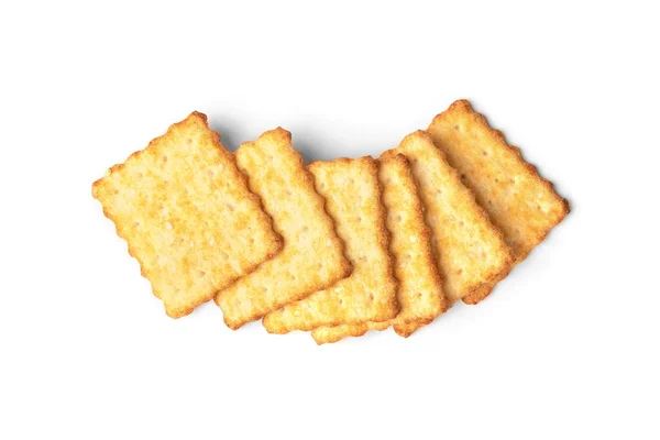 Cracker Cookies Isolerade Vit Bakgrund — Stockfoto