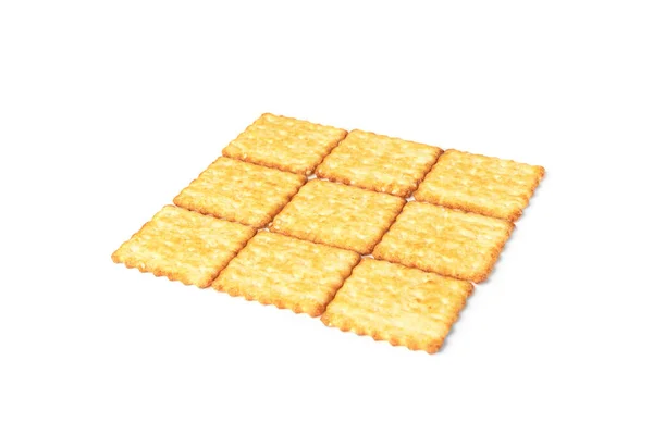 Cracker Cookies Isoliert Auf Weißem Hintergrund — Stockfoto