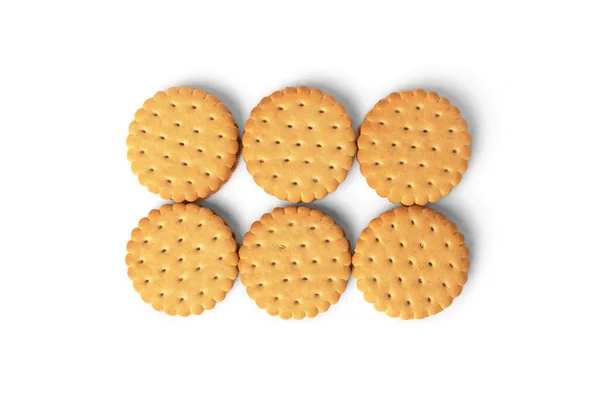 白い背景に単離されたミルク充填クッキー — ストック写真