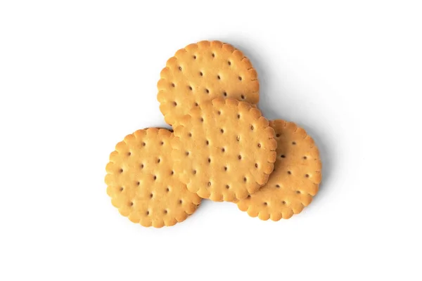 Galletas Con Relleno Leche Aisladas Sobre Fondo Blanco —  Fotos de Stock