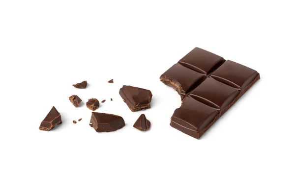 Barra Chocolate Aislado Sobre Fondo Blanco — Foto de Stock