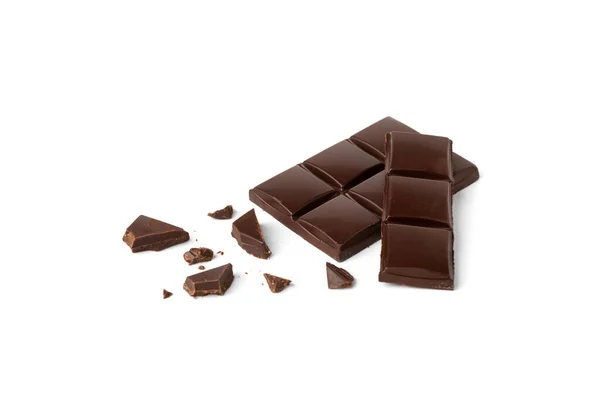 Barra Chocolate Aislado Sobre Fondo Blanco — Foto de Stock